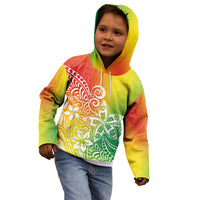 Polynesia Kid Hoodie Plumeria Reggae Curves - Wonder Print Shop