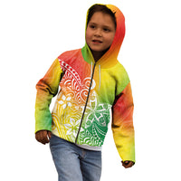 Polynesia Kid Hoodie Plumeria Reggae Curves - Wonder Print Shop