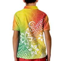Polynesia Kid Polo Shirt Plumeria Reggae Curves - Wonder Print Shop