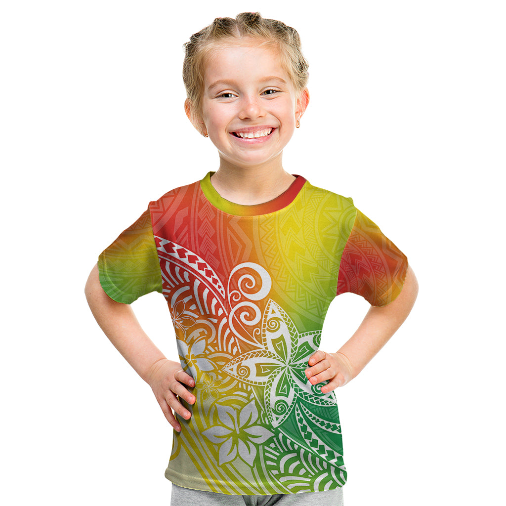 Polynesia Kid T Shirt Plumeria Reggae Curves - Wonder Print Shop