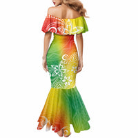 Polynesia Mermaid Dress Plumeria Reggae Curves - Wonder Print Shop