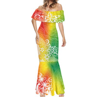 Polynesia Mermaid Dress Plumeria Reggae Curves - Wonder Print Shop