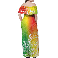 Polynesia Off Shoulder Maxi Dress Plumeria Reggae Curves - Wonder Print Shop