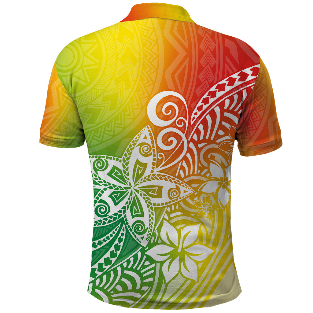 Polynesia Polo Shirt Plumeria Reggae Curves - Wonder Print Shop