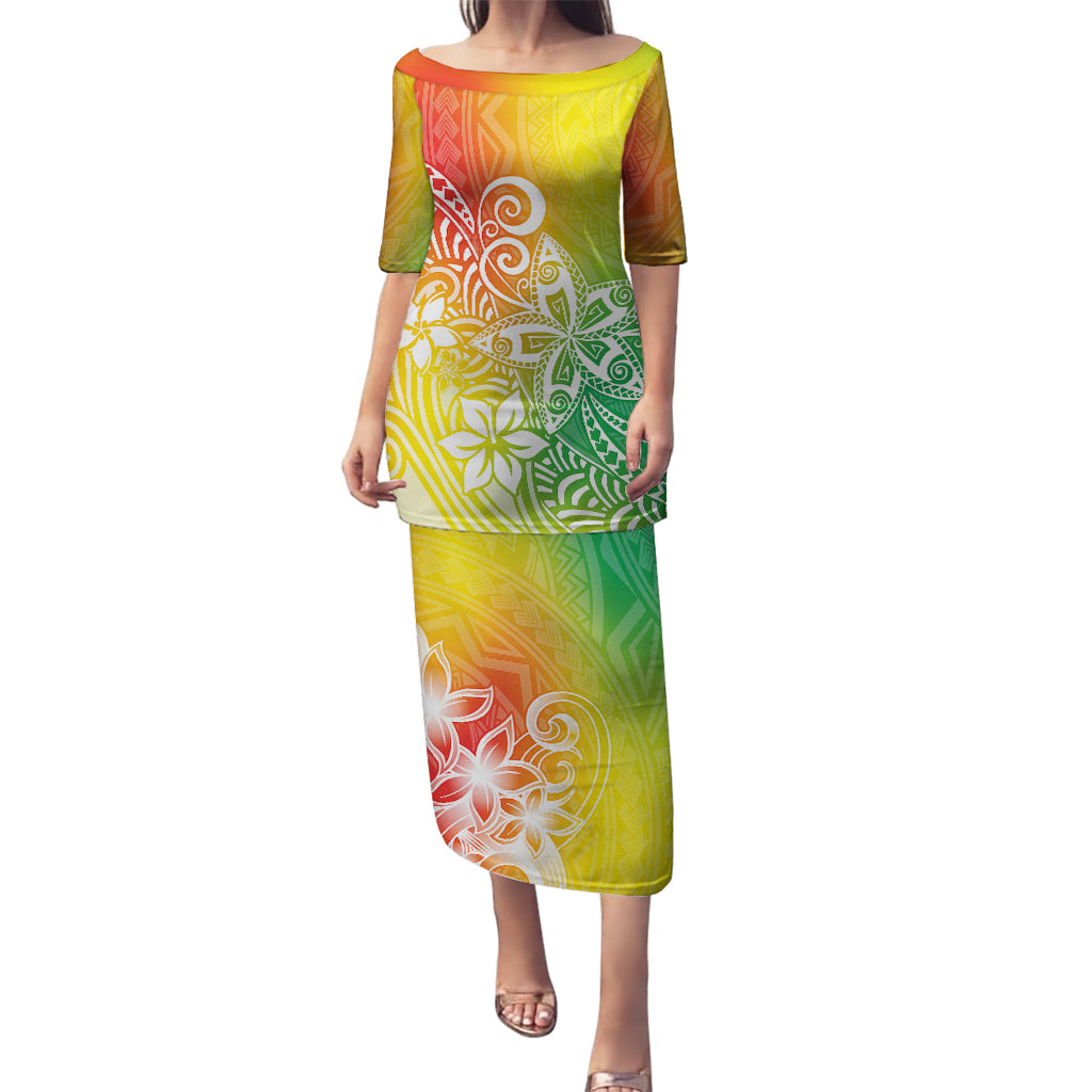 Polynesia Puletasi Plumeria Reggae Curves - Wonder Print Shop