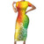 Polynesia Short Sleeve Bodycon Dress Plumeria Reggae Curves - Wonder Print Shop