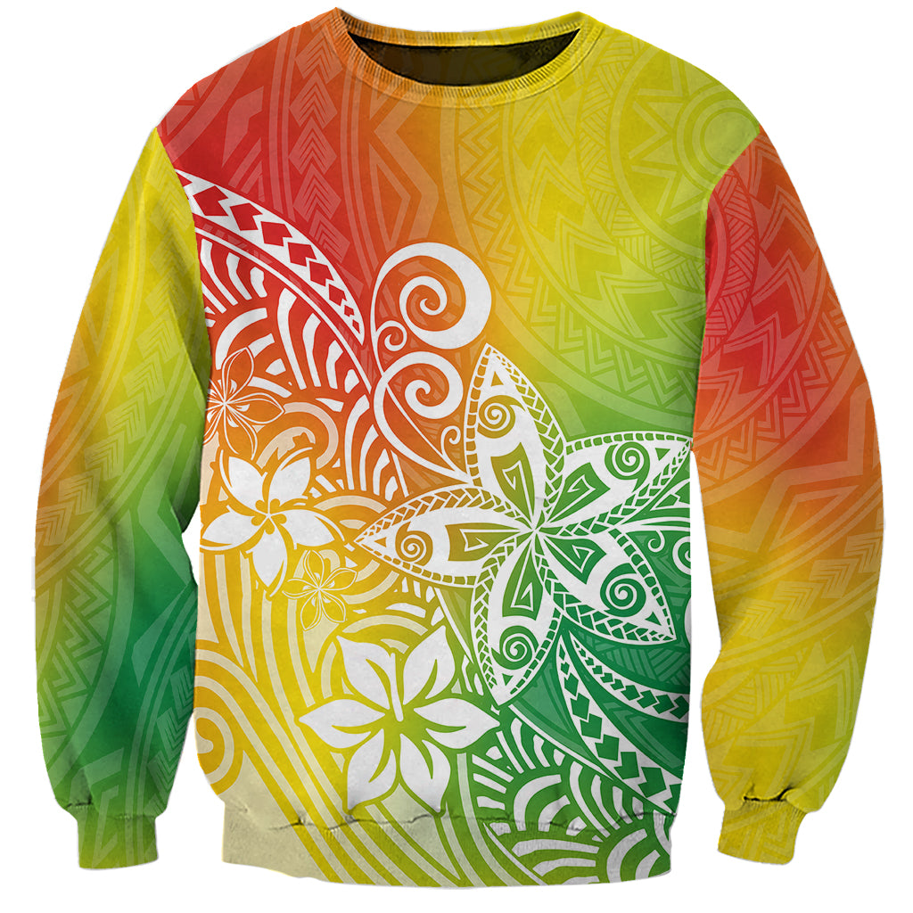 Polynesia Sweatshirt Plumeria Reggae Curves - Wonder Print Shop
