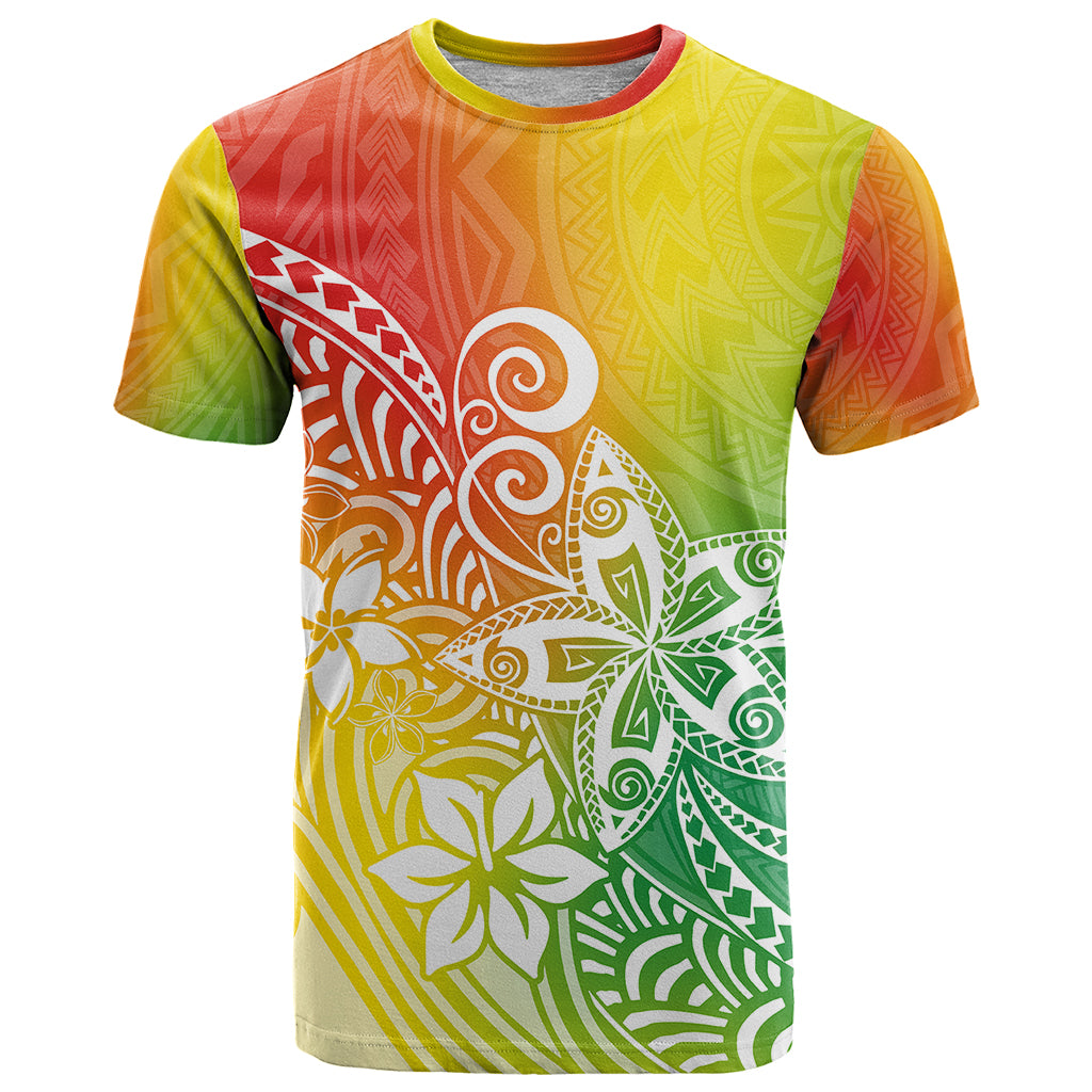 Polynesia T Shirt Plumeria Reggae Curves - Wonder Print Shop