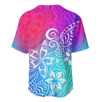 Polynesia Baseball Jersey Plumeria Galaxy Gradient Curves LT7 - Wonder Print Shop
