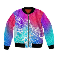 Polynesia Bomber Jacket Plumeria Galaxy Gradient Curves LT7 - Wonder Print Shop