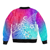Polynesia Bomber Jacket Plumeria Galaxy Gradient Curves LT7 - Wonder Print Shop