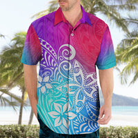 Polynesia Hawaiian Shirt Plumeria Galaxy Gradient Curves - Wonder Print Shop