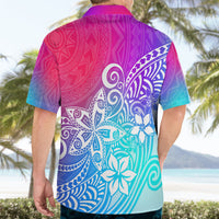 Polynesia Hawaiian Shirt Plumeria Galaxy Gradient Curves - Wonder Print Shop