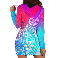 Polynesia Hoodie Dress Plumeria Galaxy Gradient Curves - Wonder Print Shop