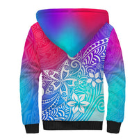 Polynesia Sherpa Hoodie Plumeria Galaxy Gradient Curves - Wonder Print Shop