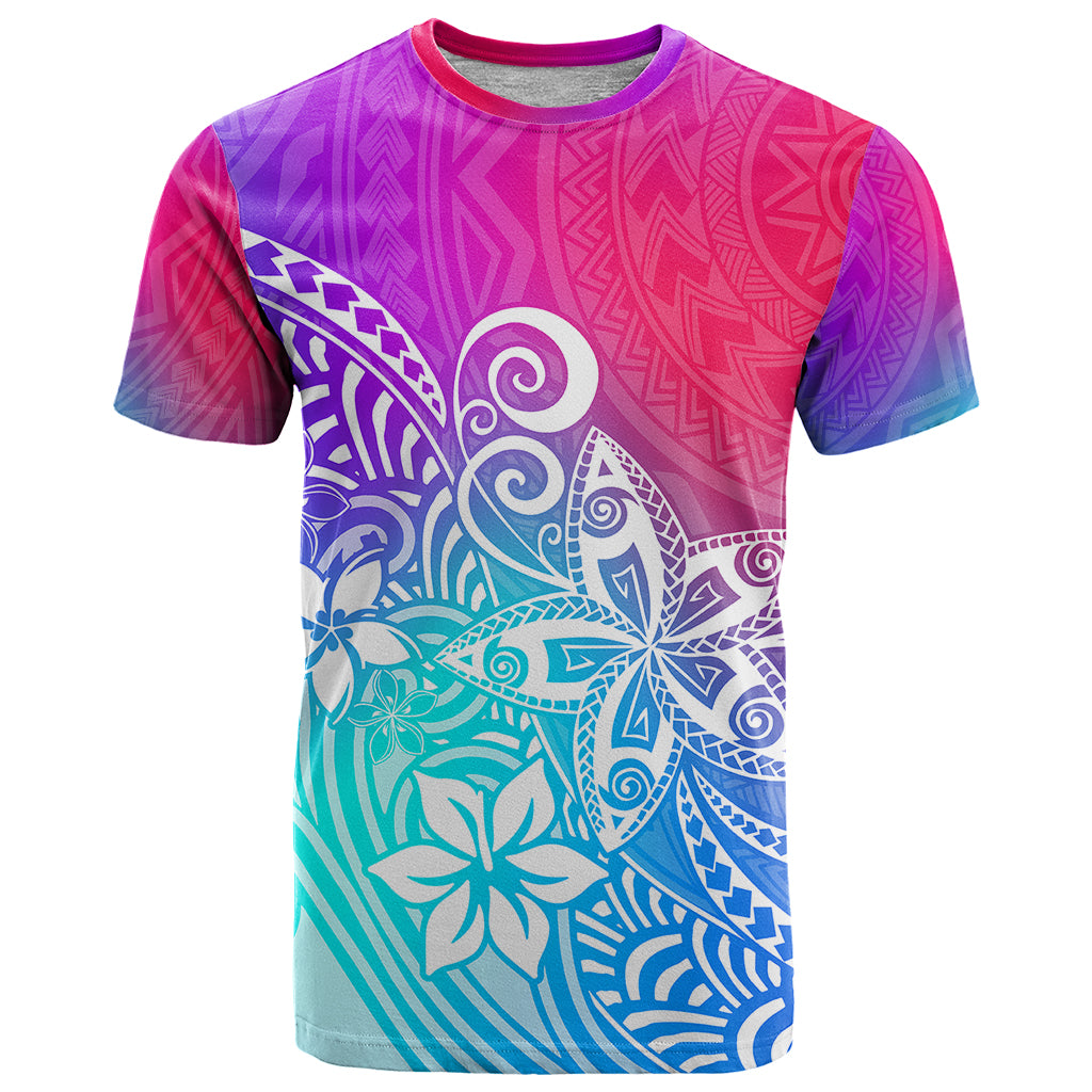 Polynesia T Shirt Plumeria Galaxy Gradient Curves - Wonder Print Shop