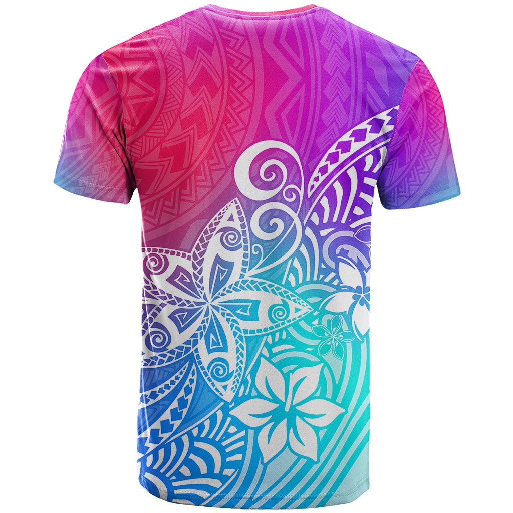 Polynesia T Shirt Plumeria Galaxy Gradient Curves - Wonder Print Shop