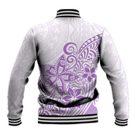Polynesia Baseball Jacket Plumeria Lavender Curves LT7 - Wonder Print Shop