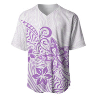 Polynesia Baseball Jersey Plumeria Lavender Curves LT7 - Wonder Print Shop