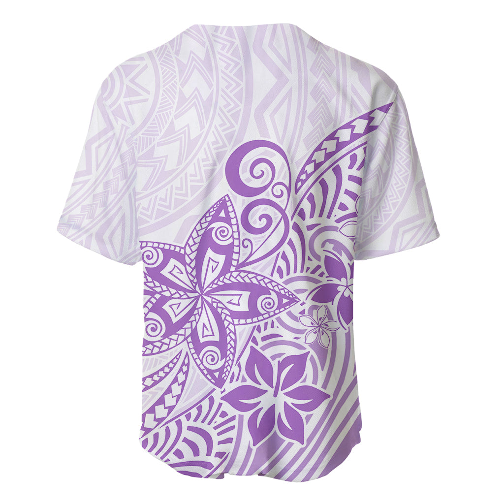 Polynesia Baseball Jersey Plumeria Lavender Curves LT7 - Wonder Print Shop