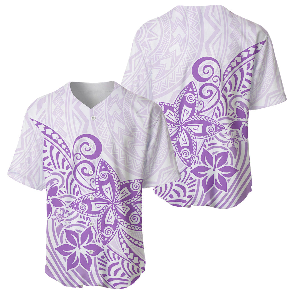 Polynesia Baseball Jersey Plumeria Lavender Curves LT7 - Wonder Print Shop