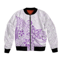 Polynesia Bomber Jacket Plumeria Lavender Curves LT7 - Wonder Print Shop