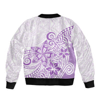 Polynesia Bomber Jacket Plumeria Lavender Curves LT7 - Wonder Print Shop