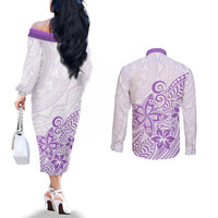 polynesia-couples-matching-off-the-shoulder-long-sleeve-dress-and-long-sleeve-button-shirts-plumeria-lavender-curves