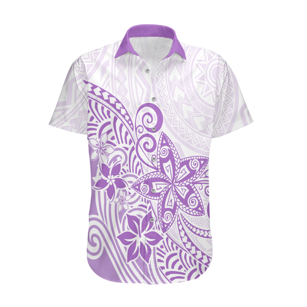 Polynesia Hawaiian Shirt Plumeria Lavender Curves - Wonder Print Shop