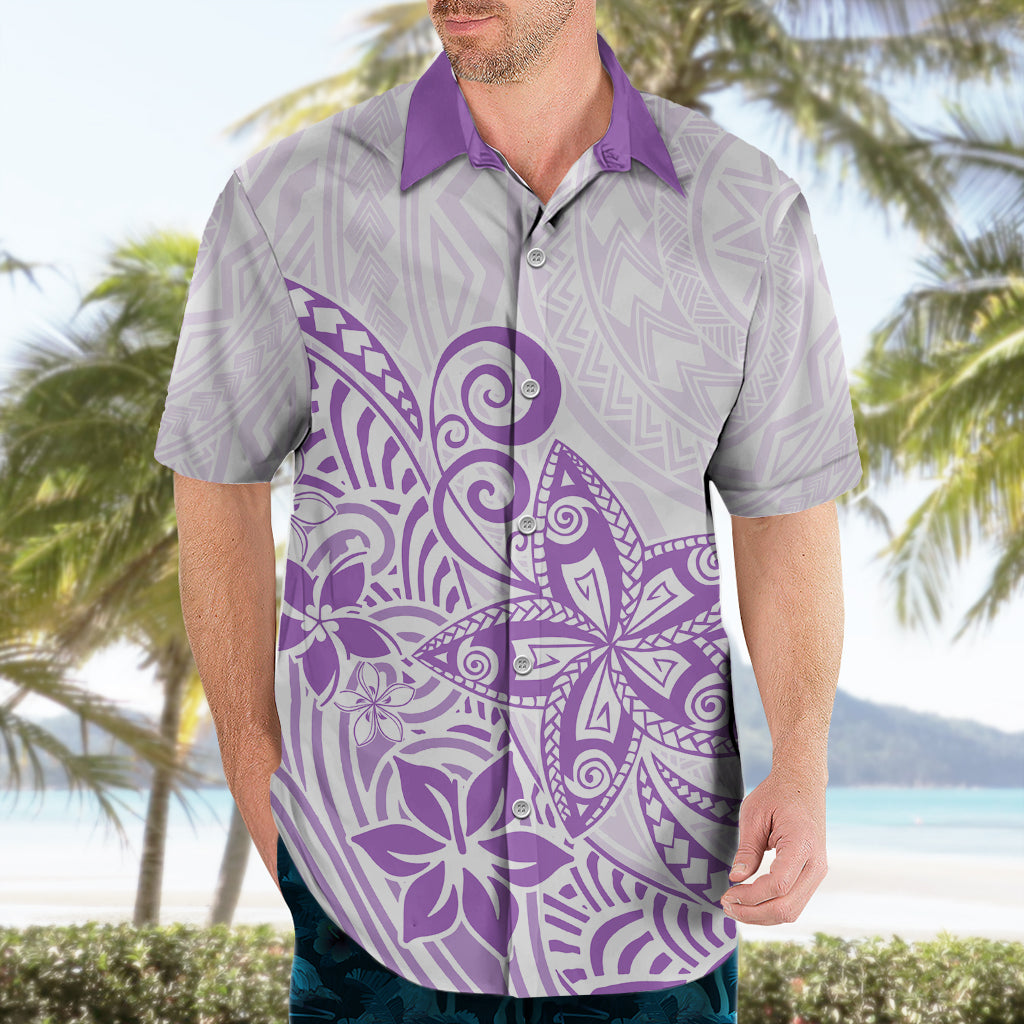 Polynesia Hawaiian Shirt Plumeria Lavender Curves - Wonder Print Shop