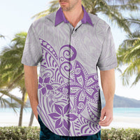 Polynesia Hawaiian Shirt Plumeria Lavender Curves - Wonder Print Shop