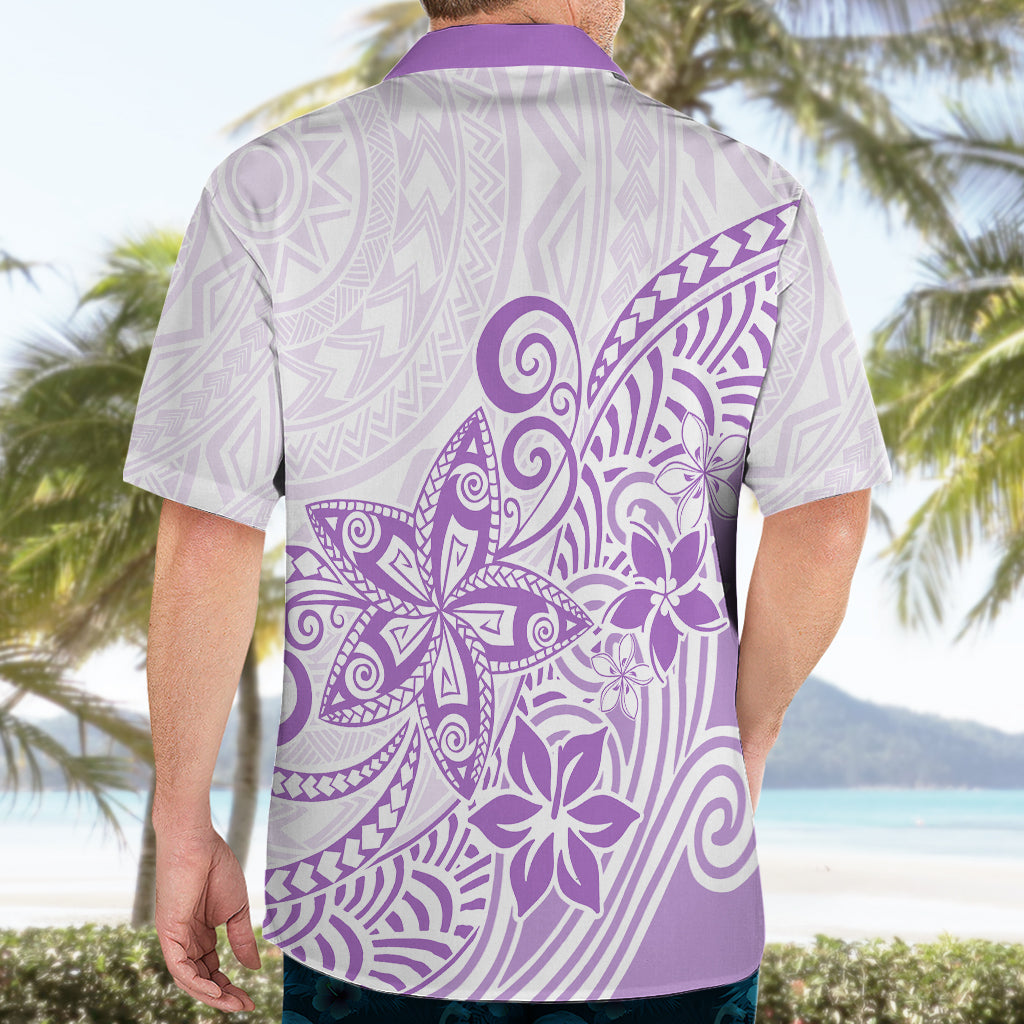 Polynesia Hawaiian Shirt Plumeria Lavender Curves - Wonder Print Shop