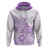 Polynesia Hoodie Plumeria Lavender Curves - Wonder Print Shop