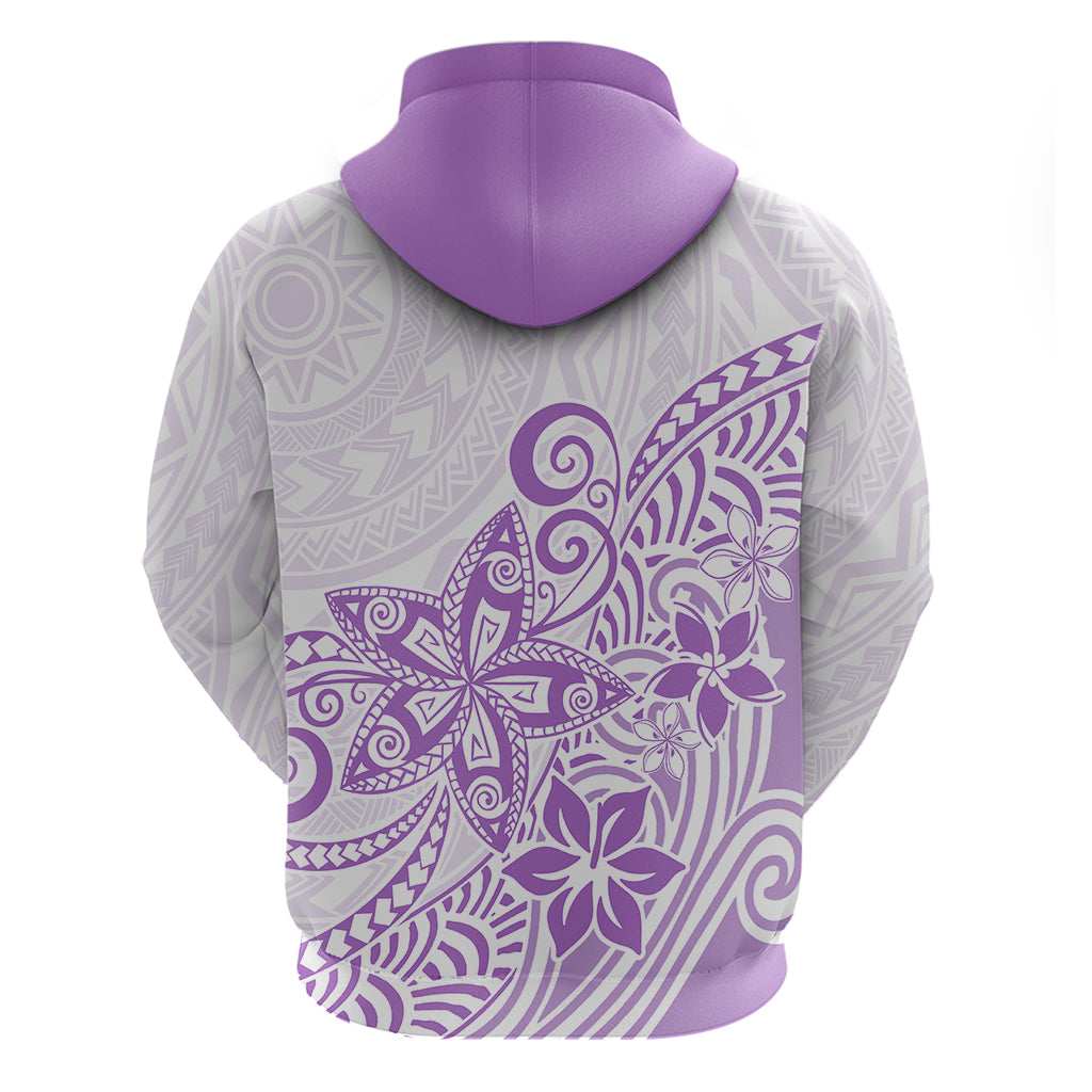 Polynesia Hoodie Plumeria Lavender Curves - Wonder Print Shop