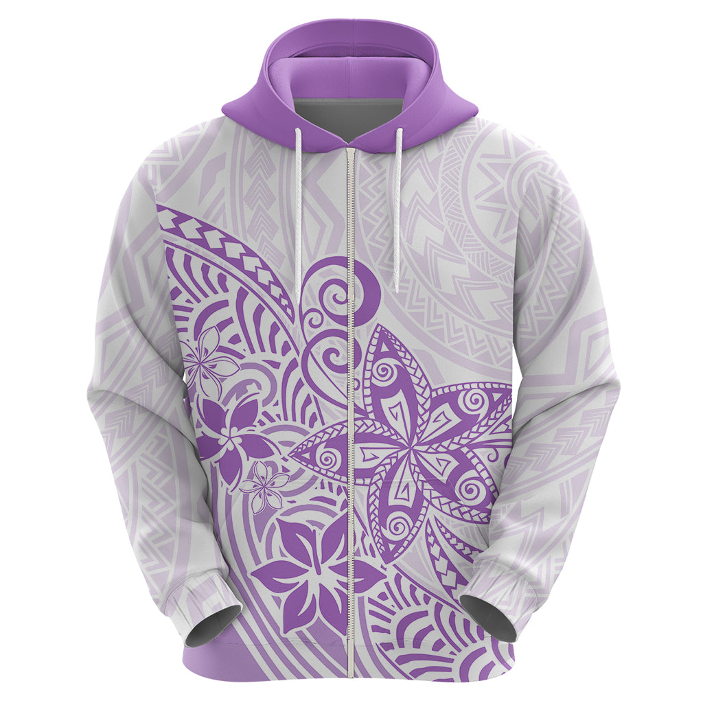 Polynesia Hoodie Plumeria Lavender Curves - Wonder Print Shop