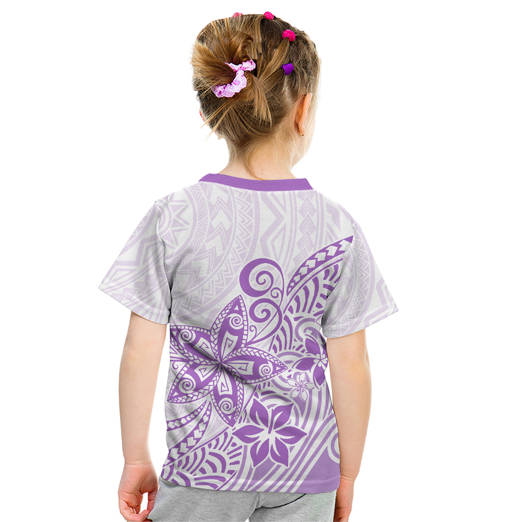 Polynesia Kid T Shirt Plumeria Lavender Curves - Wonder Print Shop