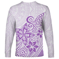 Polynesia Long Sleeve Shirt Plumeria Lavender Curves - Wonder Print Shop
