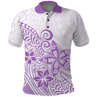 Polynesia Polo Shirt Plumeria Lavender Curves - Wonder Print Shop
