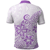 Polynesia Polo Shirt Plumeria Lavender Curves - Wonder Print Shop