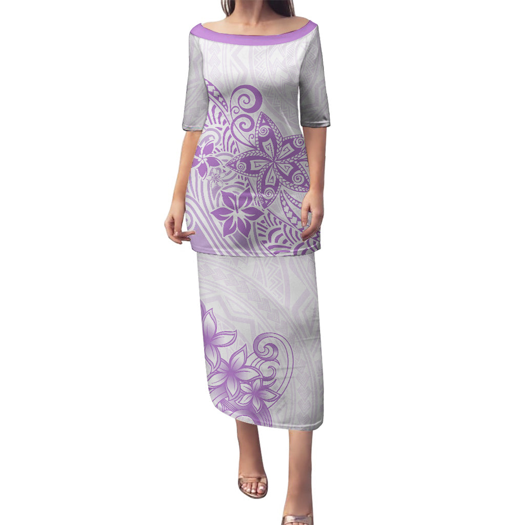 Polynesia Puletasi Plumeria Lavender Curves - Wonder Print Shop