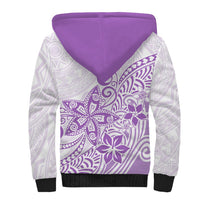 Polynesia Sherpa Hoodie Plumeria Lavender Curves - Wonder Print Shop