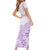 Polynesia Short Sleeve Bodycon Dress Plumeria Lavender Curves - Wonder Print Shop