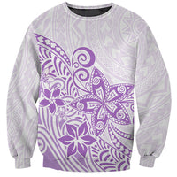 Polynesia Sweatshirt Plumeria Lavender Curves - Wonder Print Shop