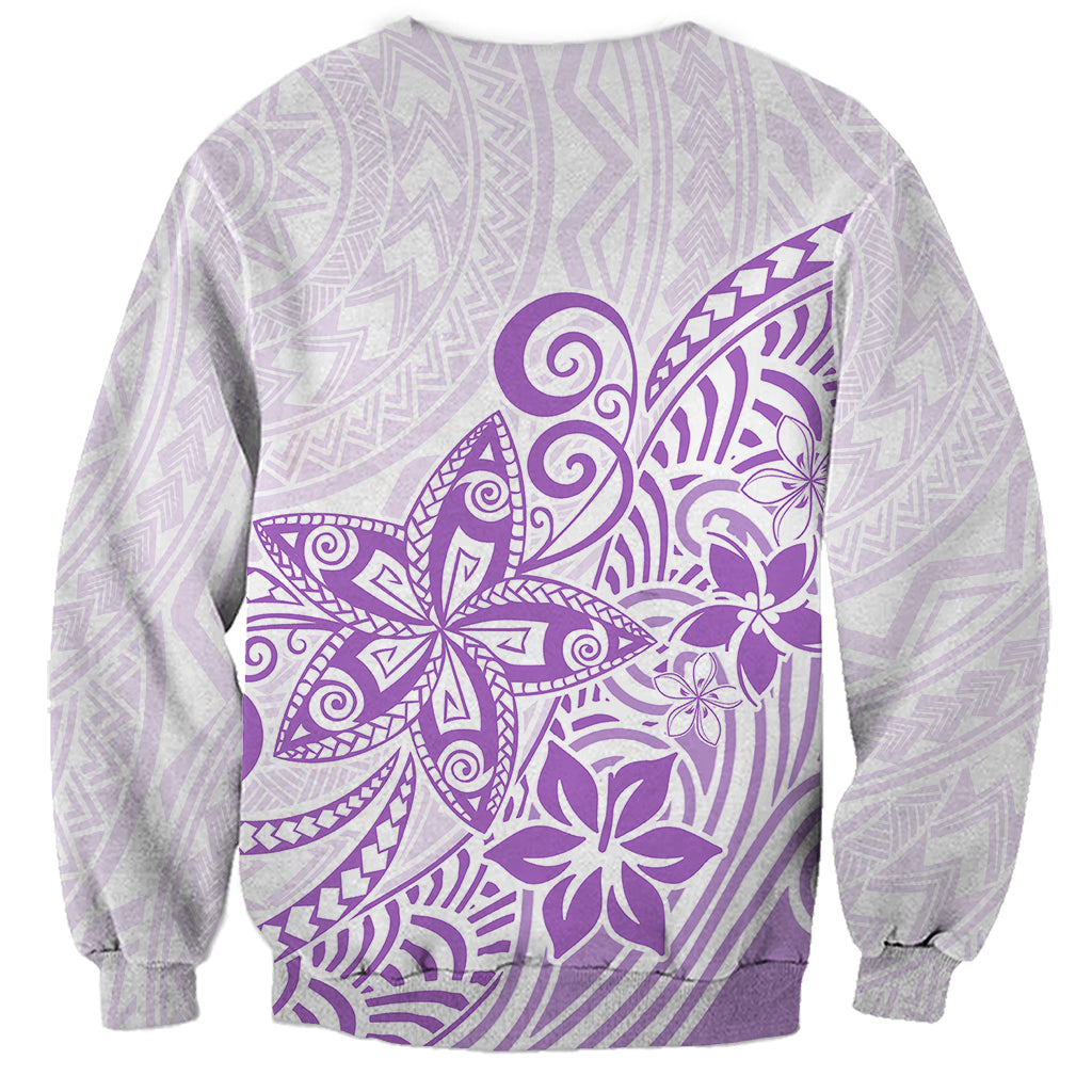 Polynesia Sweatshirt Plumeria Lavender Curves - Wonder Print Shop