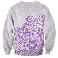 Polynesia Sweatshirt Plumeria Lavender Curves - Wonder Print Shop