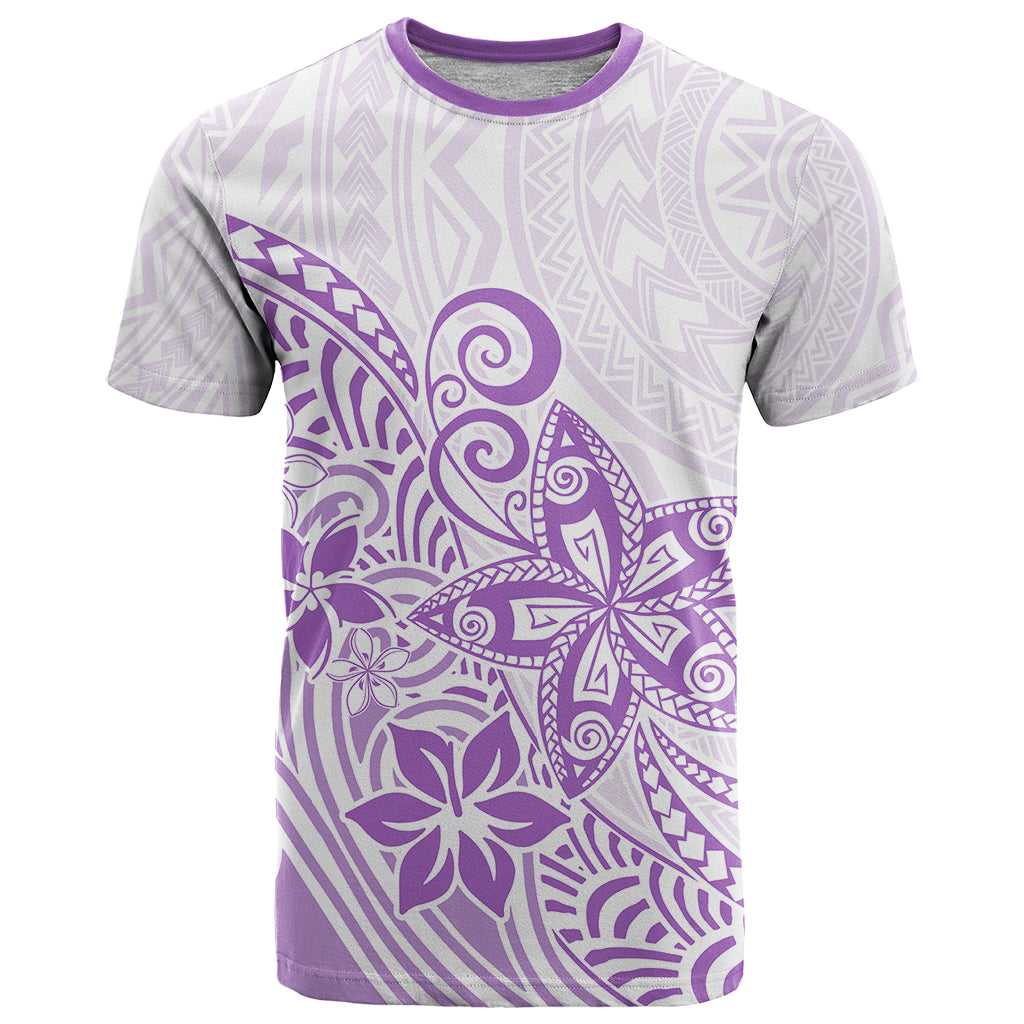 Polynesia T Shirt Plumeria Lavender Curves - Wonder Print Shop