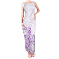 Polynesia Tank Maxi Dress Plumeria Lavender Curves - Wonder Print Shop