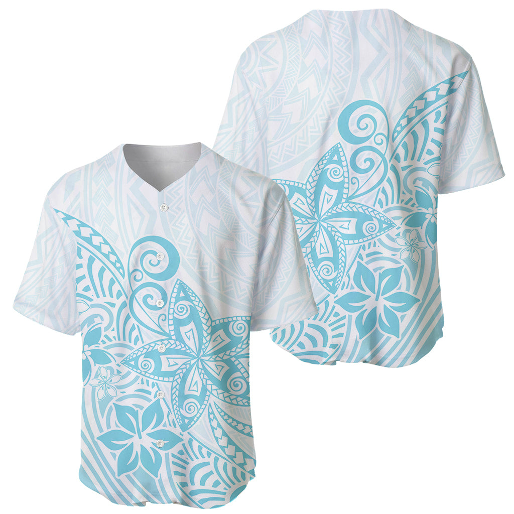 Polynesia Baseball Jersey Plumeria Turquoise Curves LT7 - Wonder Print Shop