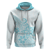 Polynesia Hoodie Plumeria Turquoise Curves - Wonder Print Shop