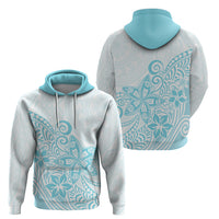 Polynesia Hoodie Plumeria Turquoise Curves - Wonder Print Shop